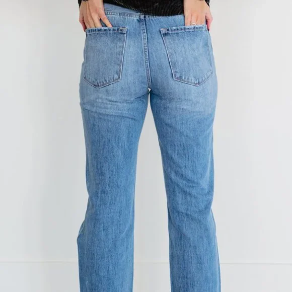 Kancan Now You're Talking Distressed Straight Leg Jeans - Picture 6 of 8